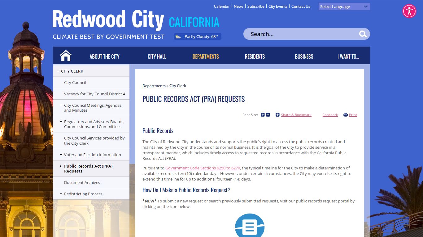 Public Records Act (PRA) Requests | City of Redwood City